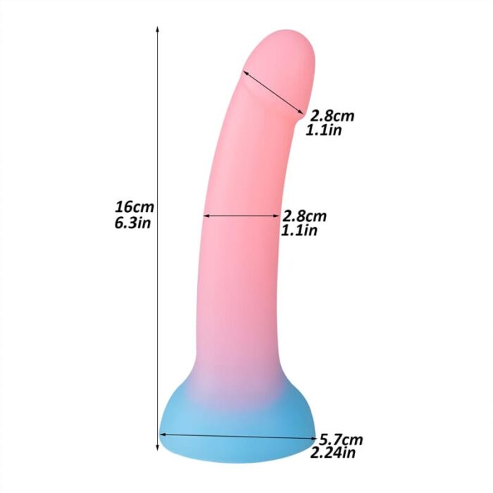 16CM Leuchtender Anal Dildo Flüssiger weiches Silikon Dildo für Frauen G-Punkt Analdildo