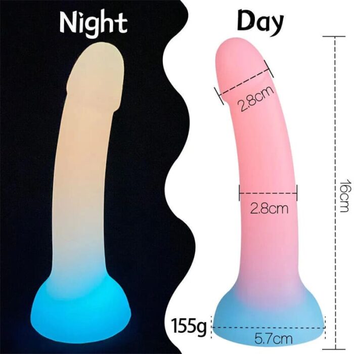 16CM Leuchtender Anal Dildo Flüssiger weiches Silikon Dildo für Frauen G-Punkt Analdildo