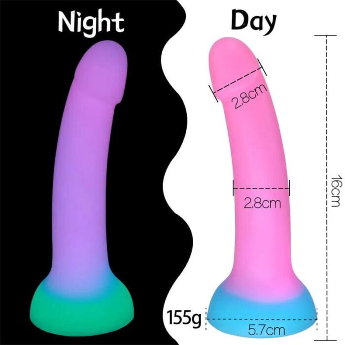 16CM Leuchtender Anal Dildo Flüssiger weiches Silikon Dildo für Frauen G-Punkt Analdildo