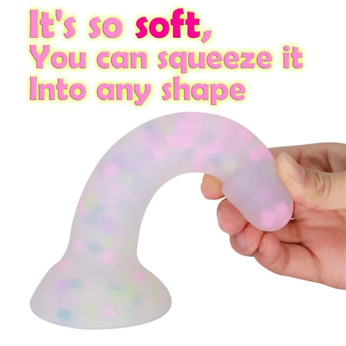 16CM Realistische Dildo aus Flüssigsilikon, Leuchtender Anal Dildo mit Starkem Saugnapf für Frauen Paare