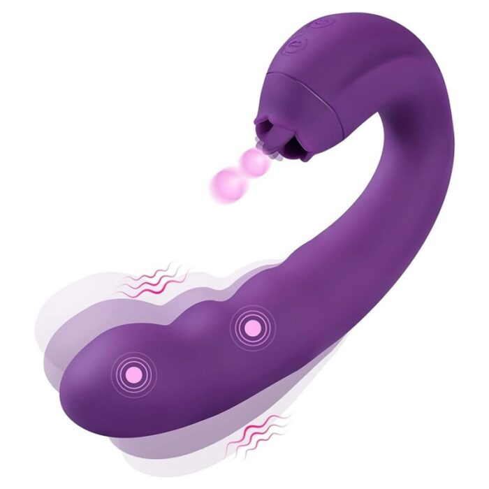 3 in 1 G-Punkt Vibration für Frauen & Zungenvibrator mit 10 Zungenlecken 10 Vibrationmodi