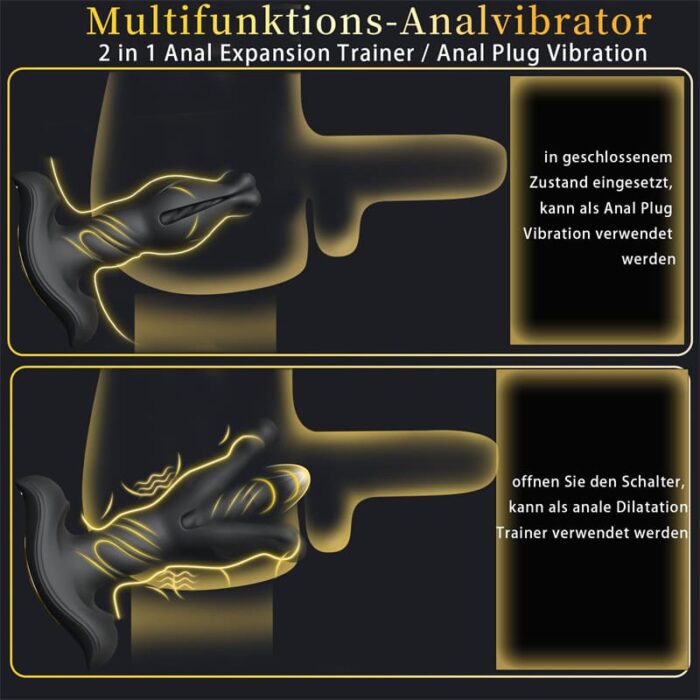 AAV Hell Flower Analvibratoren für Mann mit 9 Vibrationsmodi Prostata Stimulation Männer Sex Spielzeug für die Paare