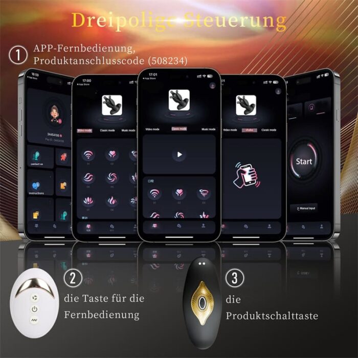 AAV Hell Flower Analvibratoren für Mann mit 9 Vibrationsmodi Prostata Stimulation Männer Sex Spielzeug für die Paare