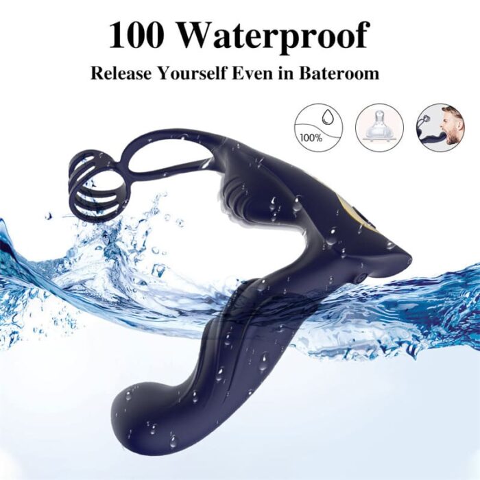 Blue Warrior Prostate Massager für Männer mit Penisring & 12 Vibrationsmodi Analvibratoren Sex Spielzeug für Paare