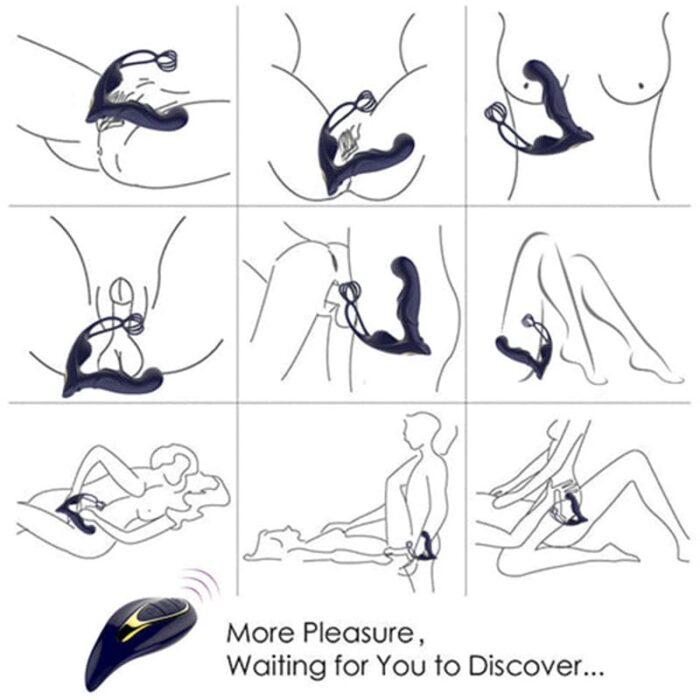 Blue Warrior Prostate Massager für Männer mit Penisring & 12 Vibrationsmodi Analvibratoren Sex Spielzeug für Paare