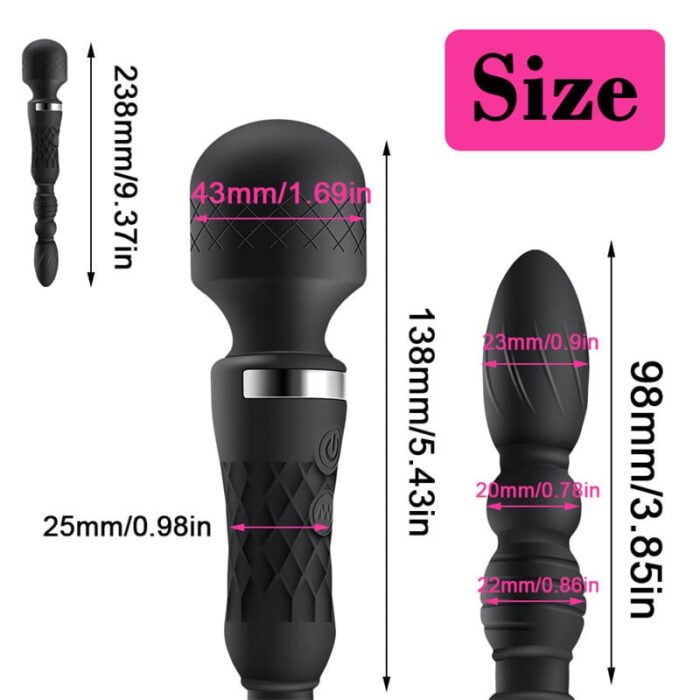 Doppelkopf Massagestab Silikon Vibratoren für sie Klitoris und G-Punkt Stimulator, Dual Motor Magic Wand Massagegerät