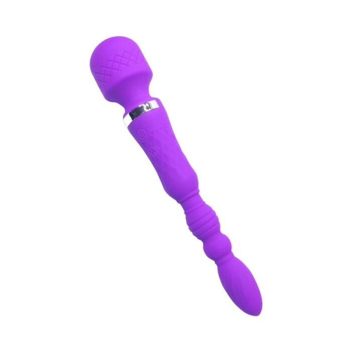 Doppelkopf Massagestab Silikon Vibratoren für sie Klitoris und G-Punkt Stimulator, Dual Motor Magic Wand Massagegerät