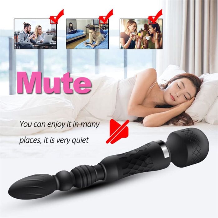 Doppelkopf Massagestab Silikon Vibratoren für sie Klitoris und G-Punkt Stimulator, Dual Motor Magic Wand Massagegerät