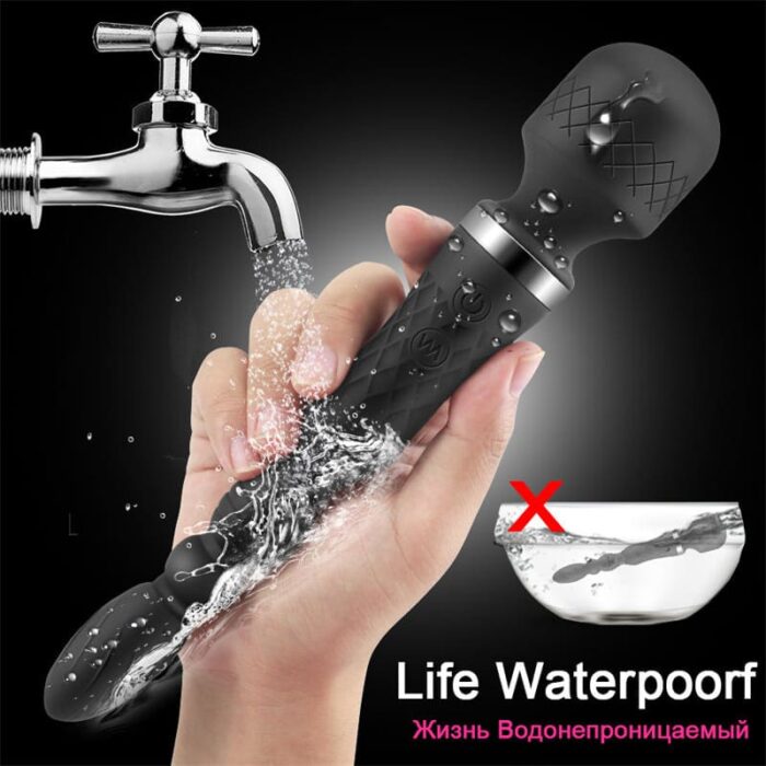Doppelkopf Massagestab Silikon Vibratoren für sie Klitoris und G-Punkt Stimulator, Dual Motor Magic Wand Massagegerät