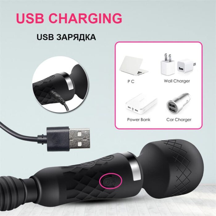 Doppelkopf Massagestab Silikon Vibratoren für sie Klitoris und G-Punkt Stimulator, Dual Motor Magic Wand Massagegerät