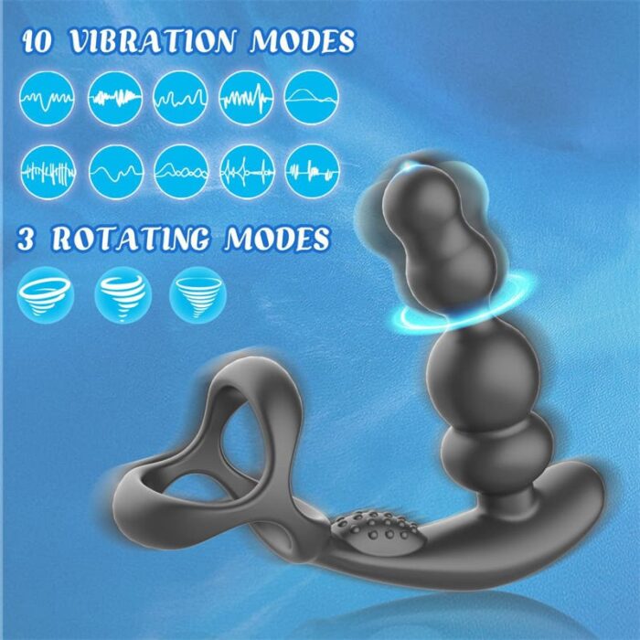 EDGAR Analvibratoren für Männer Anal Dildo mit 10 Vibrations und 3 Rotations Sex Spielzeug für die Männer Paare