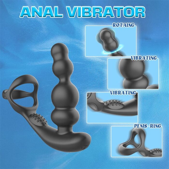 EDGAR Analvibratoren für Männer Anal Dildo mit 10 Vibrations und 3 Rotations Sex Spielzeug für die Männer Paare