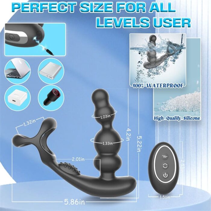 EDGAR Analvibratoren für Männer Anal Dildo mit 10 Vibrations und 3 Rotations Sex Spielzeug für die Männer Paare