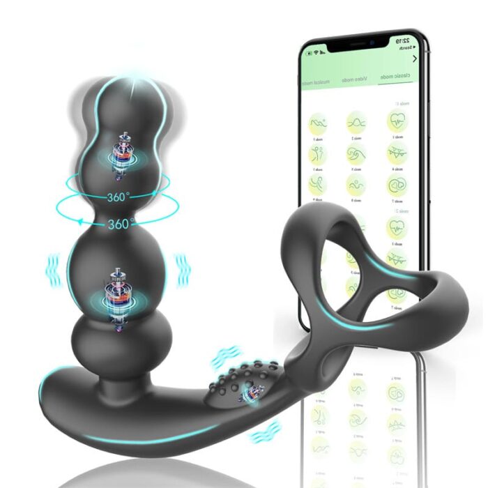 EDGAR Analvibratoren für Männer Anal Dildo mit 10 Vibrations und 3 Rotations Sex Spielzeug für die Männer Paare