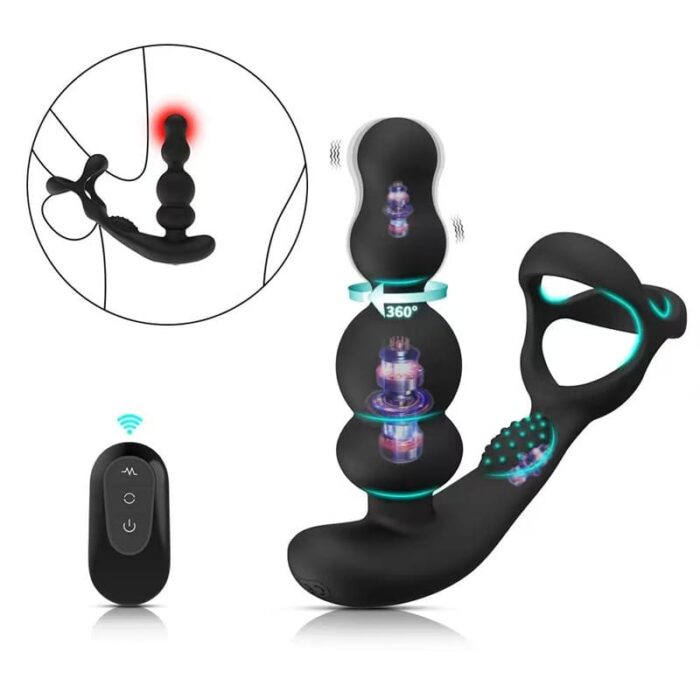 EDGAR Analvibratoren für Männer Anal Dildo mit 10 Vibrations und 3 Rotations Sex Spielzeug für die Männer Paare