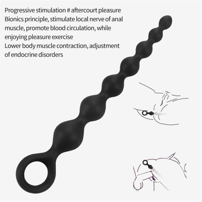 Herzförmiger Analplug für Anfänger Die Paare, 21cm Silikon Analkugeln Anal Kette mit 7 Kugeln