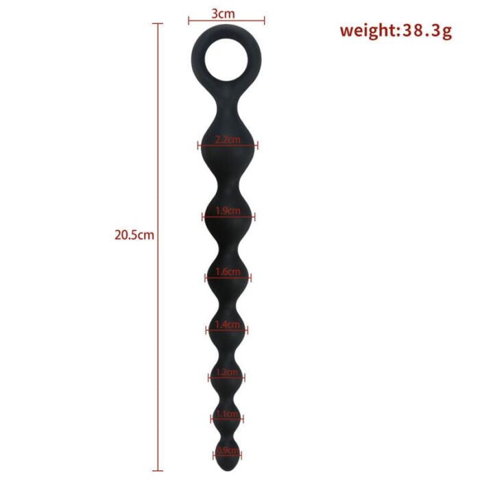 Herzförmiger Analplug für Anfänger Die Paare, 21cm Silikon Analkugeln Anal Kette mit 7 Kugeln