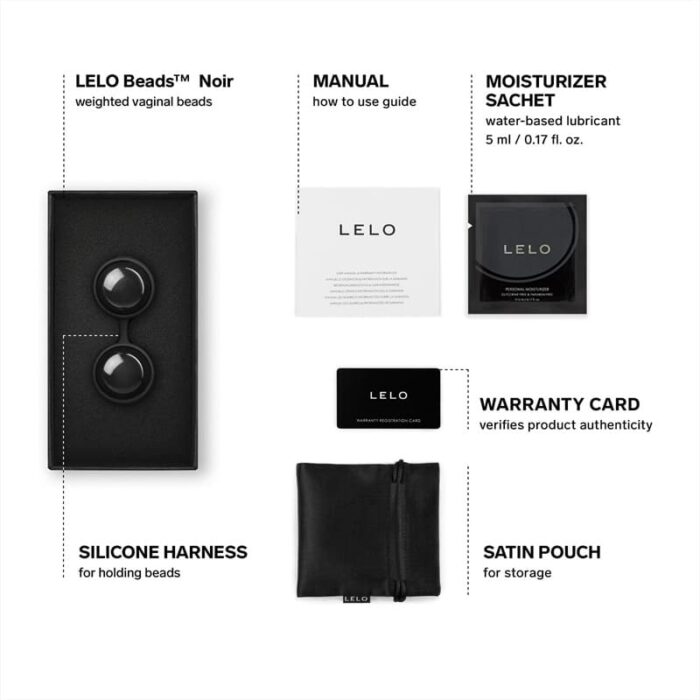 LELO Beads™ Noir Analkugeln aus Silikon in der Premium Edition für das weibliche Training – Perfekt für Mehr Lust
