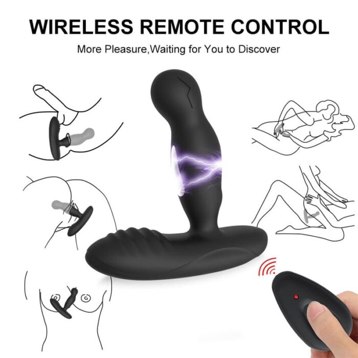 LEVETT Elektroschock Analvibratoren Prostata Stimulation Männer mit 19 Vibration & Rotation Buttplug für Paare Extrem Sex