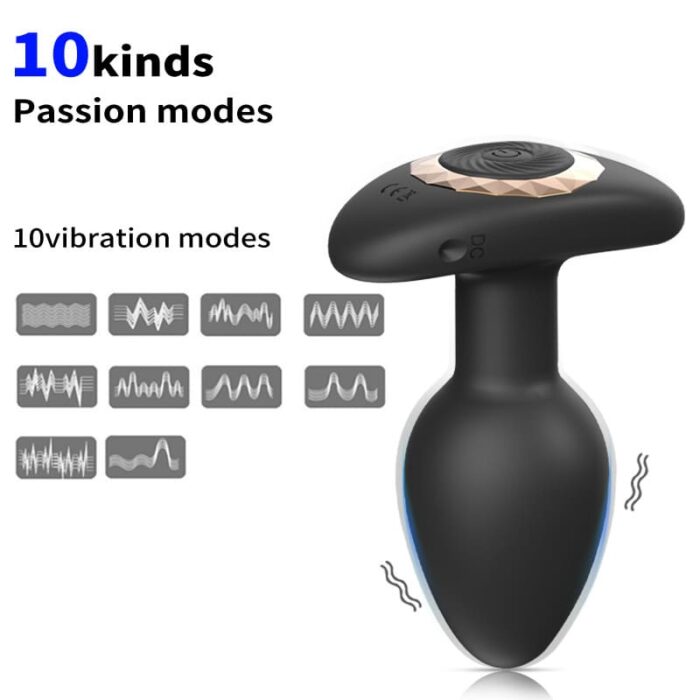 Lovesvibe 10 Frequenzen Elektrische Silikon Anal Plug Analvibratoren für Mann mit Fernbedienung