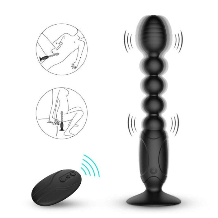 Lovesvibe Analkugeln Vibrator mit 10 Vibrationsmodi Silikon Analvibrator Adult Sex Toys für Frauen Paare