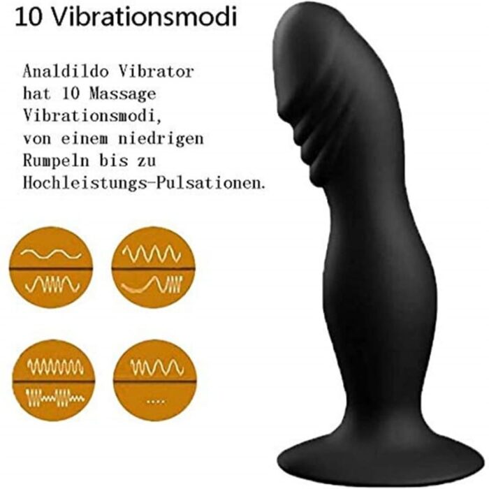 Lovesvibe Analplug Vibratoren Silikon Prostata Stimulator mit 10 Vibrationsmodi und Fernbedienung Analvibratoren für Mann