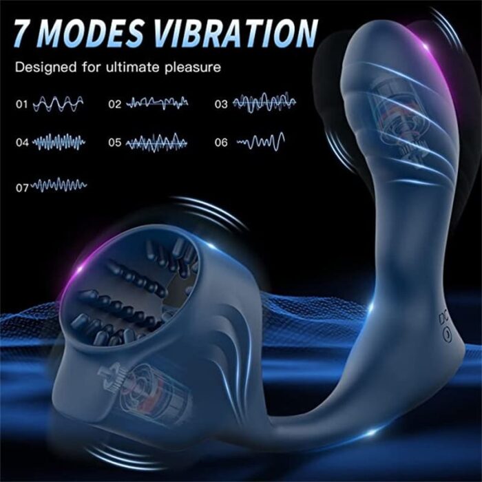 Lovesvibe Analvibratoren für Mann mit Penisring, 7 Vibrationen Prostata Massage Sextoy mit Fernbedienung