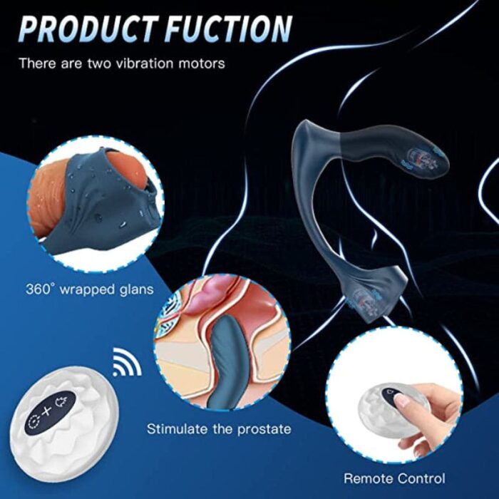 Lovesvibe Analvibratoren für Mann mit Penisring, 7 Vibrationen Prostata Massage Sextoy mit Fernbedienung