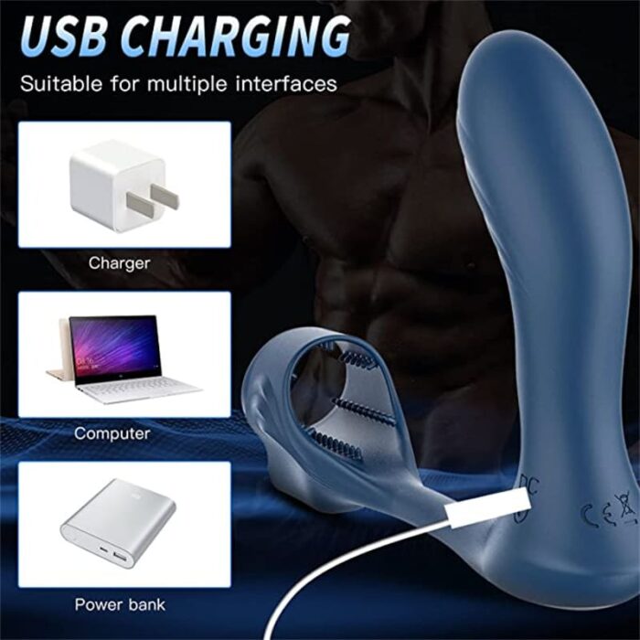 Lovesvibe Analvibratoren für Mann mit Penisring, 7 Vibrationen Prostata Massage Sextoy mit Fernbedienung