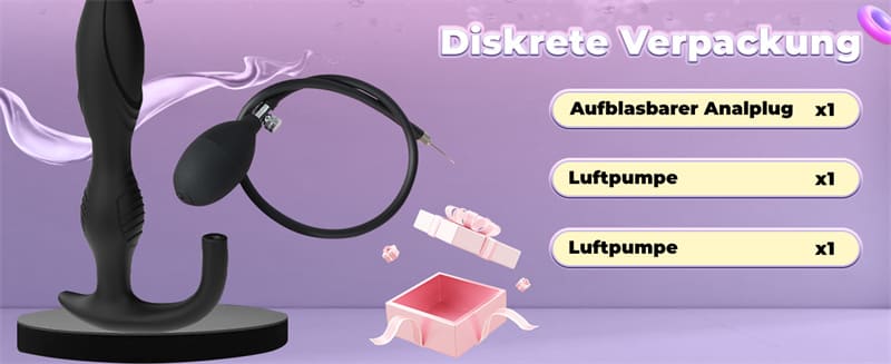 Lovesvibe Aufblasbar Analplug mit Pumpe, 24cm Verstellbar Riesen Dildo Butt Plug Anal Dilatator SM Sexspielzeug