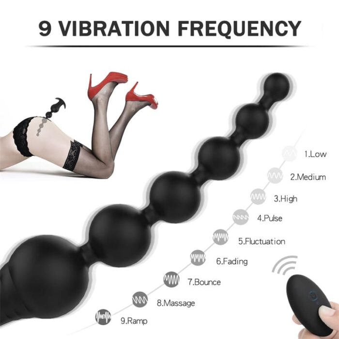 Lovesvibe Silikon Analkugeln Anfänger Analvibratoren# für Frauen und Männer mit 9 Vibrationsmodi & Fernbedienung