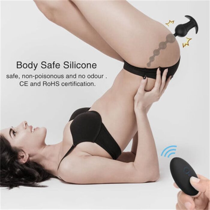Lovesvibe Silikon Analkugeln Anfänger Analvibratoren# für Frauen und Männer mit 9 Vibrationsmodi & Fernbedienung
