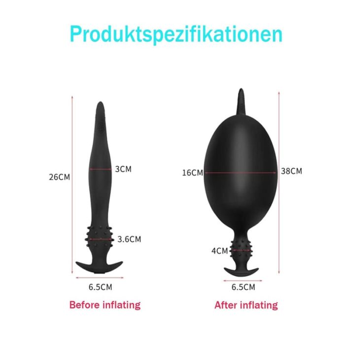 Lovesvibe Superlang Inflatable Plugs mit Pumpe 26cm Verstellbar Riesen Dildo Aufblasbar Analplug