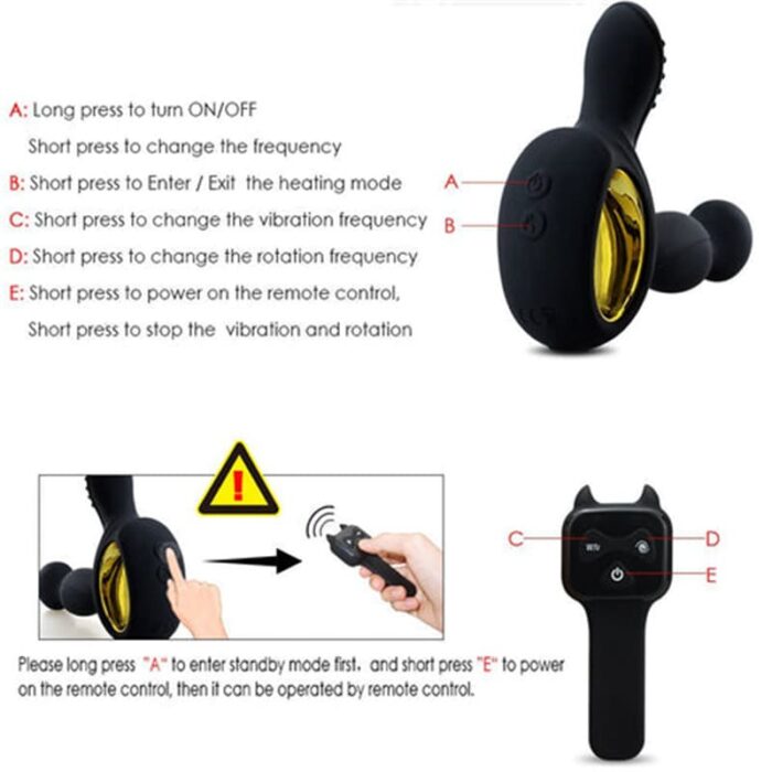 NVTOYS Anal Dildo Prostata Massagegerät Männer mit 9 Vibrationen und 3 Rotations Silikon Anal Vibrator Sex Toy