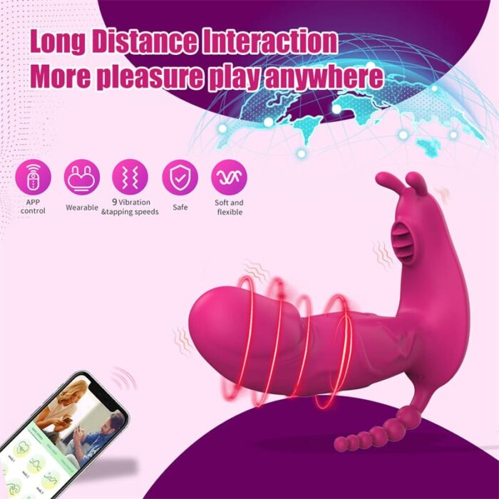 Rabbit Dildo Vibrator Sex Spielzeug für die Frau mit 9 Vibrations und APP Anal Vibrator Dildo für Paare