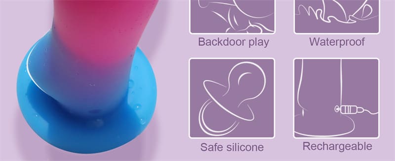 Realistische Dildo Vibratoren mit Saugnapf, LOVESVIBE 8 Vibrationsmodi Bunte Analdildos Sexspielzeug für Frauen Paare