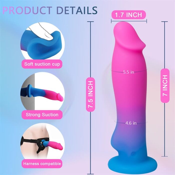 Realistische Dildo Vibratoren mit Saugnapf, LOVESVIBE 8 Vibrationsmodi Bunte Analdildos Sexspielzeug für Frauen Paare
