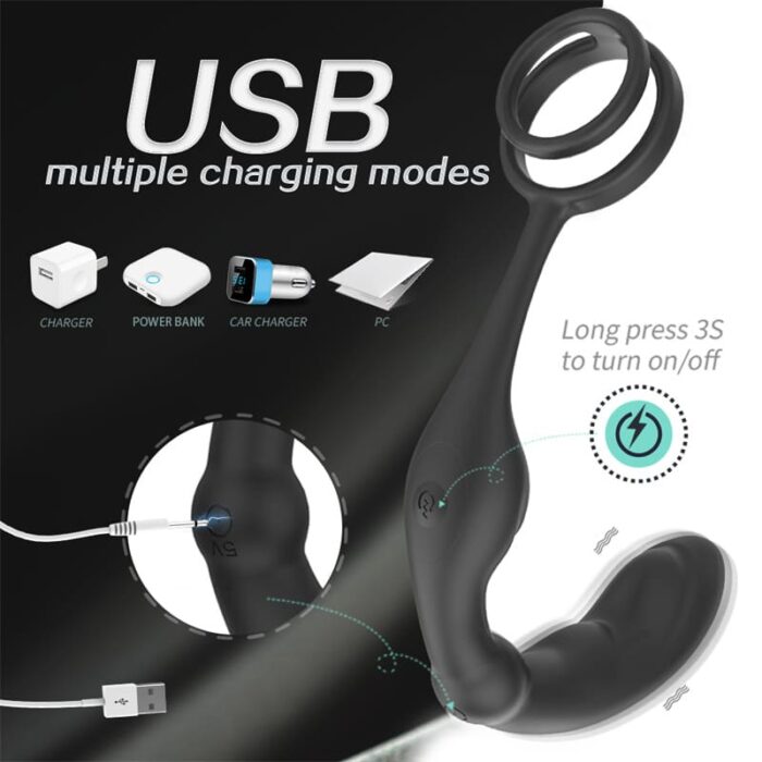 Roomfun QS-039 Anal Vibrator Prostata Stimulation Männer mit 9 Vibrations Sex Spielzeug für die Männer