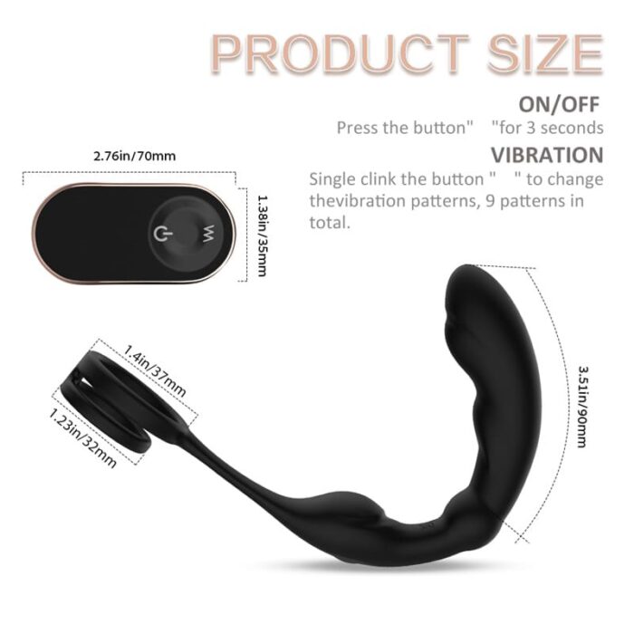 Roomfun QS-039 Anal Vibrator Prostata Stimulation Männer mit 9 Vibrations Sex Spielzeug für die Männer