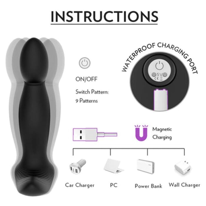 SHD-S113-2 Analvibratoren für Mann mit 9 Vibrationsmodi G Punkt Vibration für Frauen Sex Spielzeug für die Männer