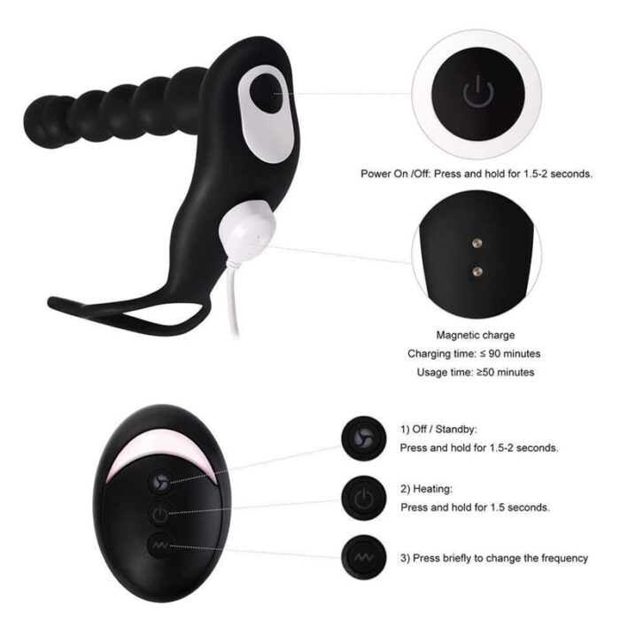 The Tower Analkugel Analvibratoren für Mann Frau mit 10 Vibrationsmodi Anal Dildo Vibrator Analplug für Männer Frauen