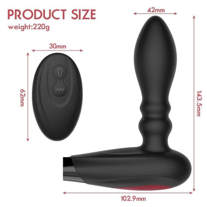 WISTONE Prostata Massage Aufblasbarer Analplug mit 10 Vibrations Analvibratoren Sex Spielzeug für die Männer