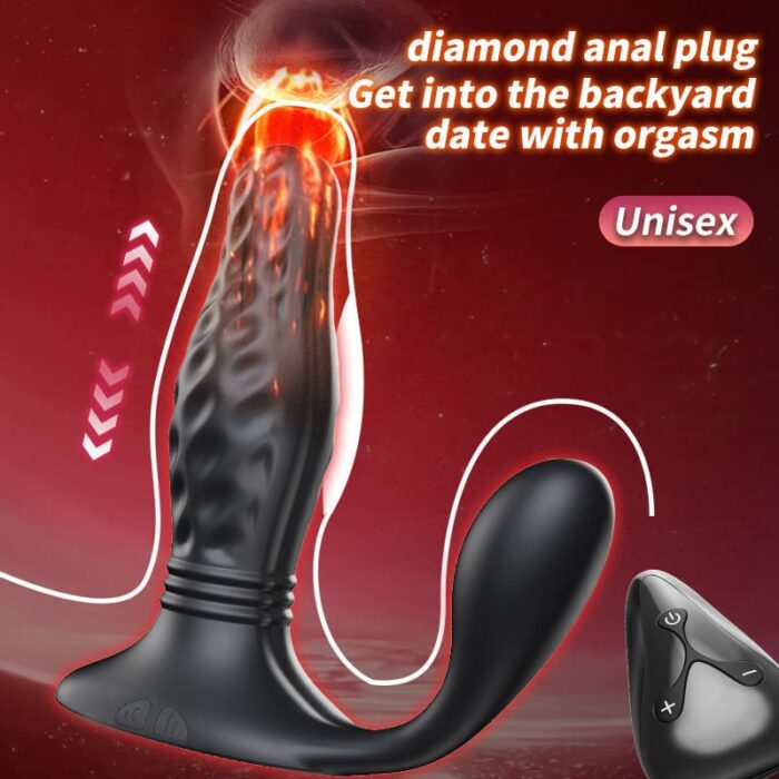 YEAIN YY813 Anal Dildo Männer Prostata Stimulator mit 12 Vibrations & 3 Stoßfunktion Wasserdicht Analvibrator