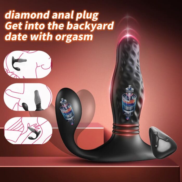 YEAIN YY813 Anal Dildo Männer Prostata Stimulator mit 12 Vibrations & 3 Stoßfunktion Wasserdicht Analvibrator