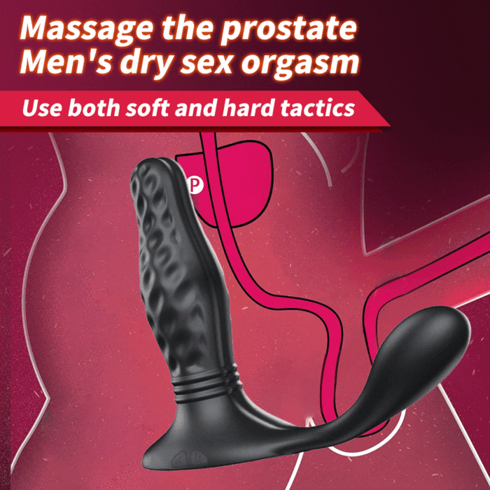 YEAIN YY813 Anal Dildo Männer Prostata Stimulator mit 12 Vibrations & 3 Stoßfunktion Wasserdicht Analvibrator