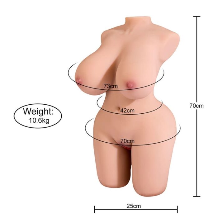 10,6KG Freira Realistischer BBW Sexpuppen Masturbator Torso mit Großen Brüsten, Vaginal und Anal