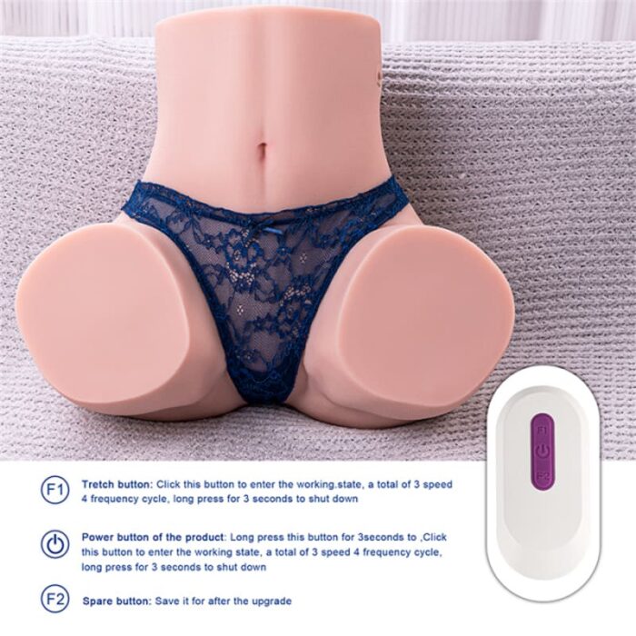 12,5KG Gina Automatischer Sexpuppen Torso Masturbator mit 4 Frequenz Vibrations und 3-Gang-Teleskopkanäle