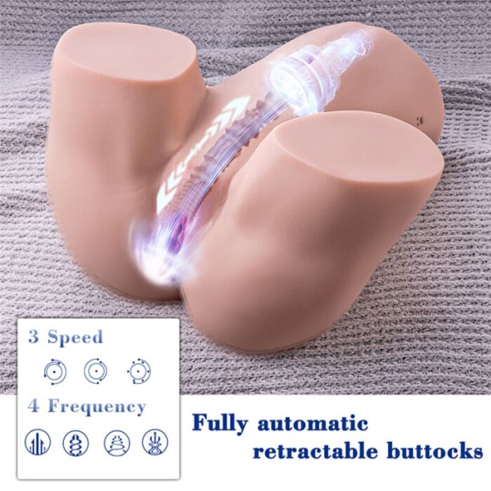 12,5KG Gina Automatischer Sexpuppen Torso Masturbator mit 4 Frequenz Vibrations und 3-Gang-Teleskopkanäle
