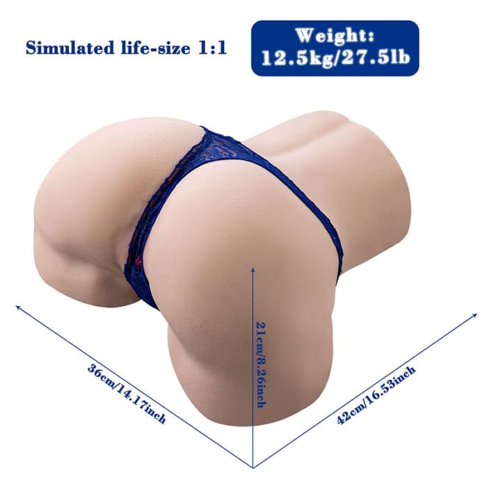 12,5KG Gina Automatischer Sexpuppen Torso Masturbator mit 4 Frequenz Vibrations und 3-Gang-Teleskopkanäle