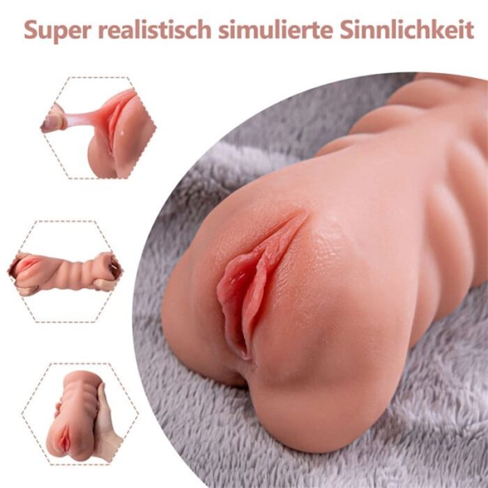 18,5CM Automatischer Pocket Pussy mit 10 Vibrations Taschenmuschi Masturbator für die Männër